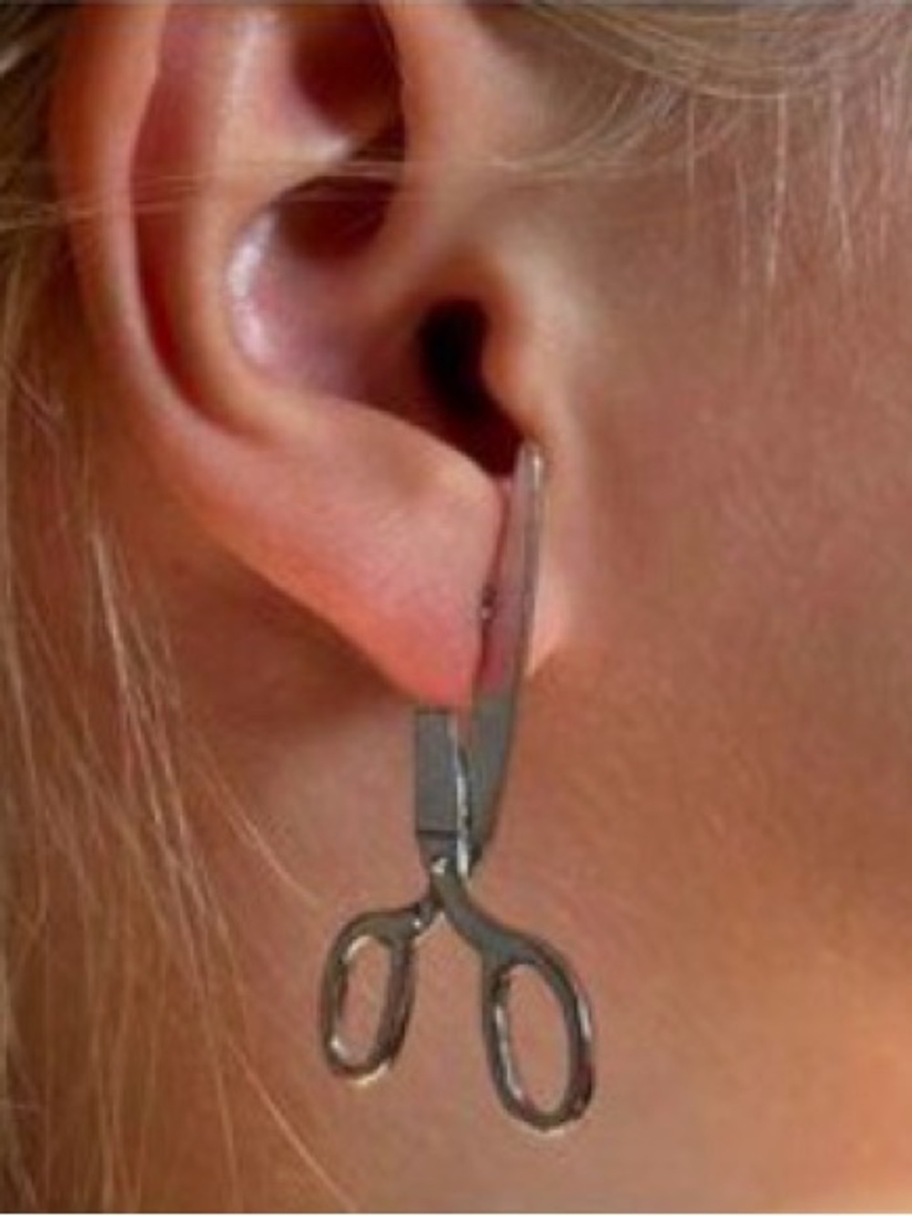 Scissor-Shaped Stud Earrings in Silver Tone - Unbranded